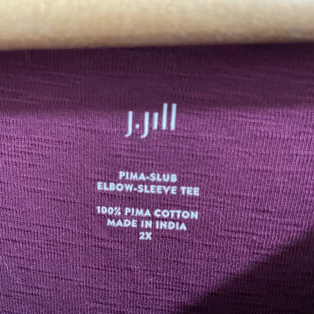 J. Jill Women's Pima cotton Purple Top - Picture 4 of 6